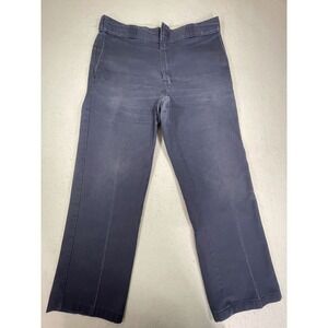 Dickies 874 Work Pants Mens 35X28 Navy Blue Original Fit Mid Rise Straight Leg